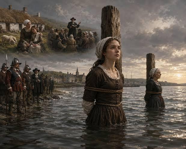 (06) Au avut de ales între Isus Hristos și regele Scoției și au sfârșit înecate în râu (Margaret Wilson și Margaret Lachlane)