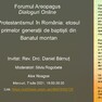 Protestantismul în România: etosul primelor generații de baptiști din Banatul montan (eveniment online)